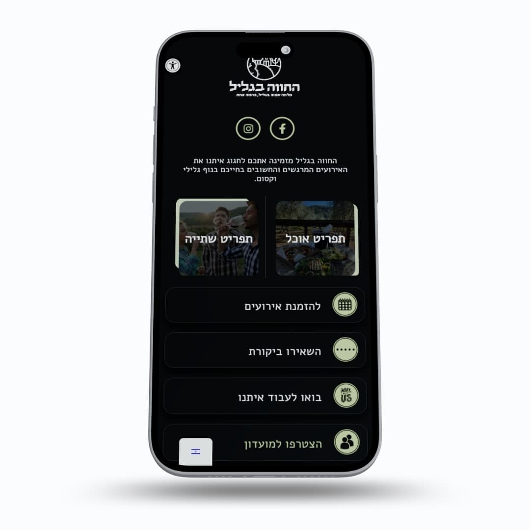 אייפון מציג פרופיל הופה של מסעדה אמיתית